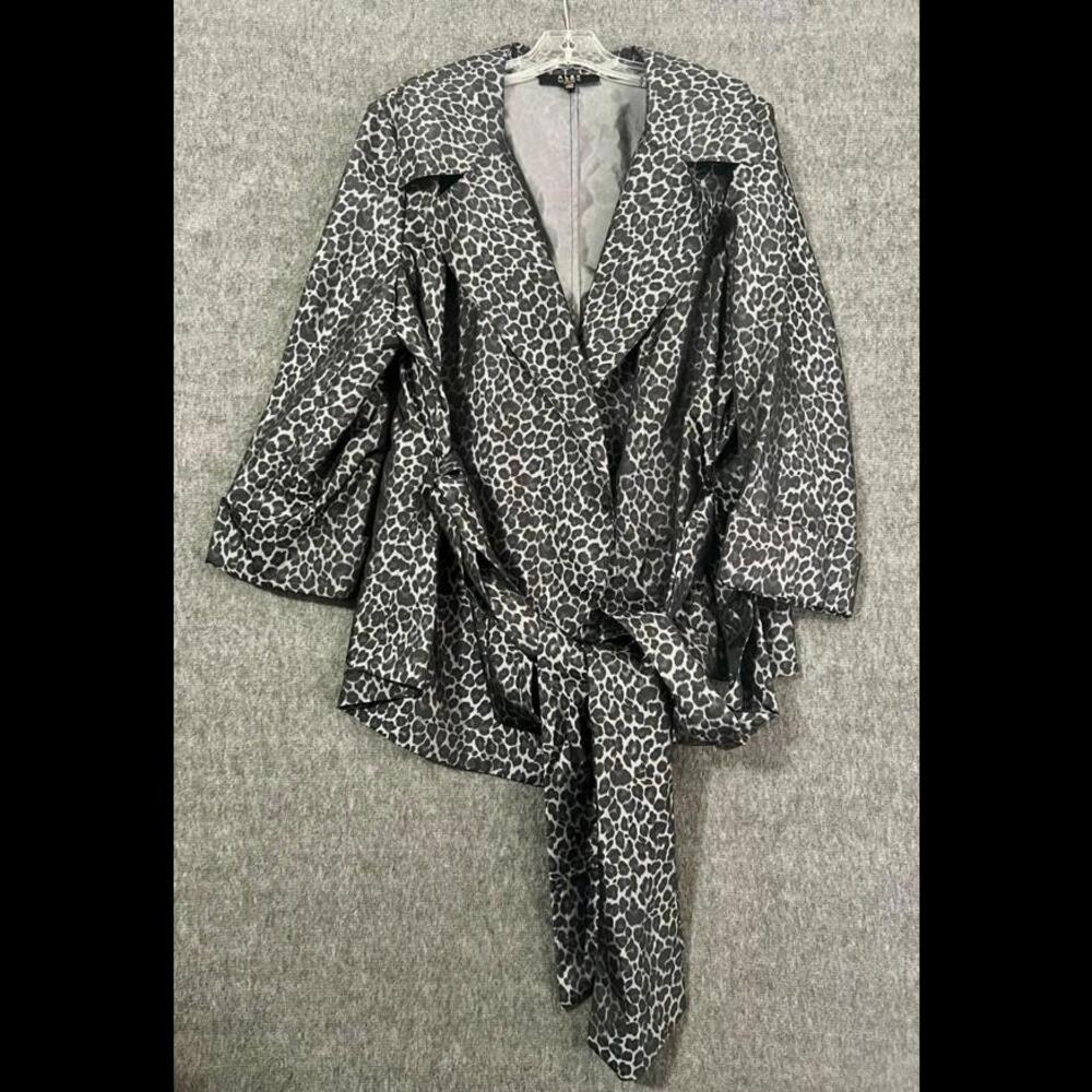 Chic Leopard Print Wrap Jacket by Alex Marie – Size 14W